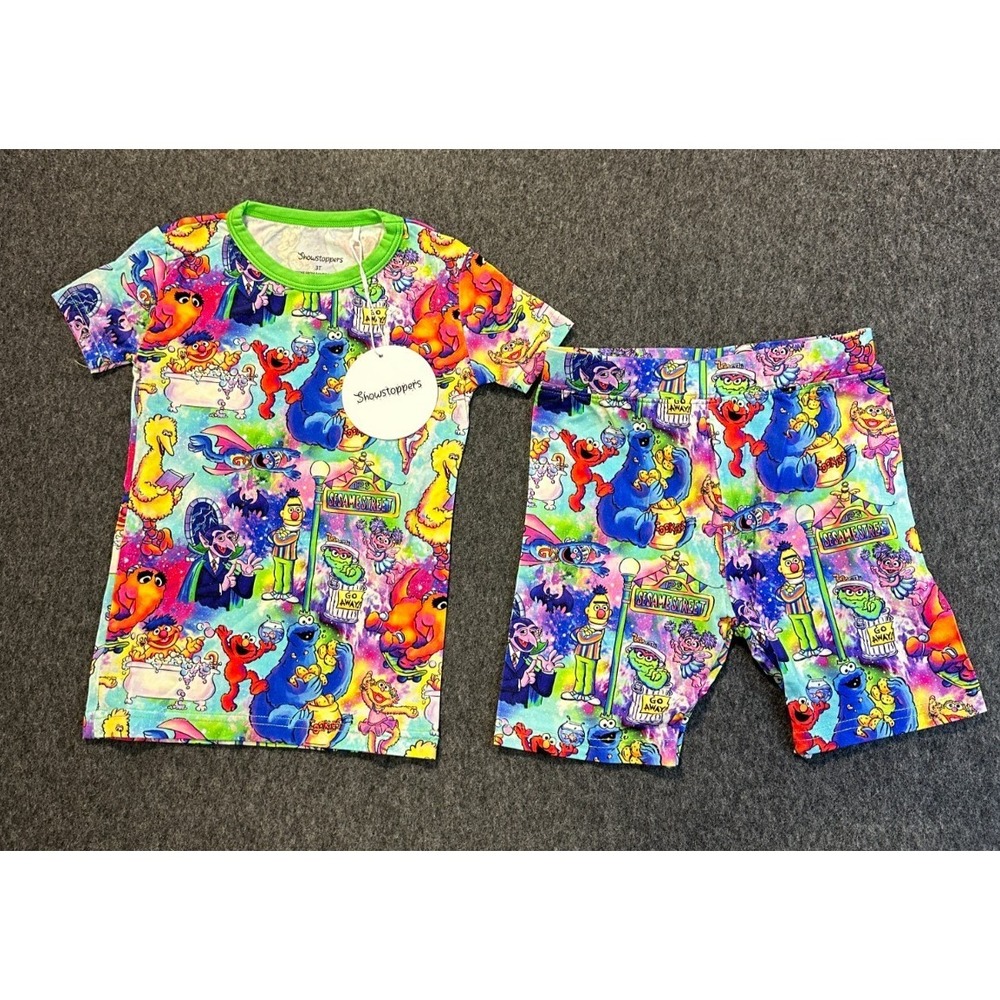 Showstoppers Bamboo Toddler Pajama Set Colorful Character Print Boys Girls 3T - Picture 9 of 9